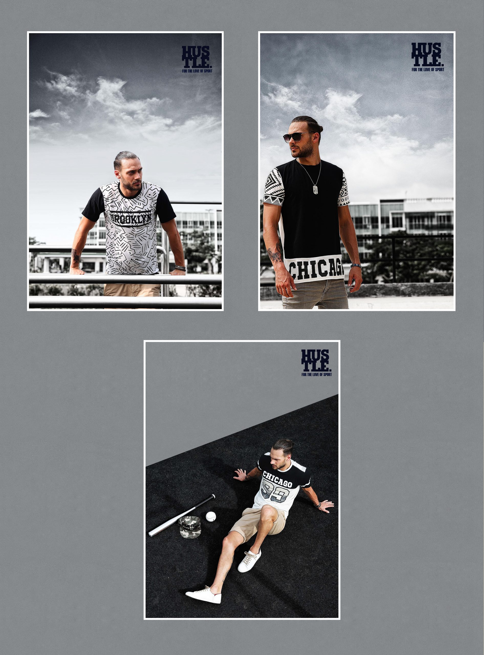portfolio design dan branding hustle tees